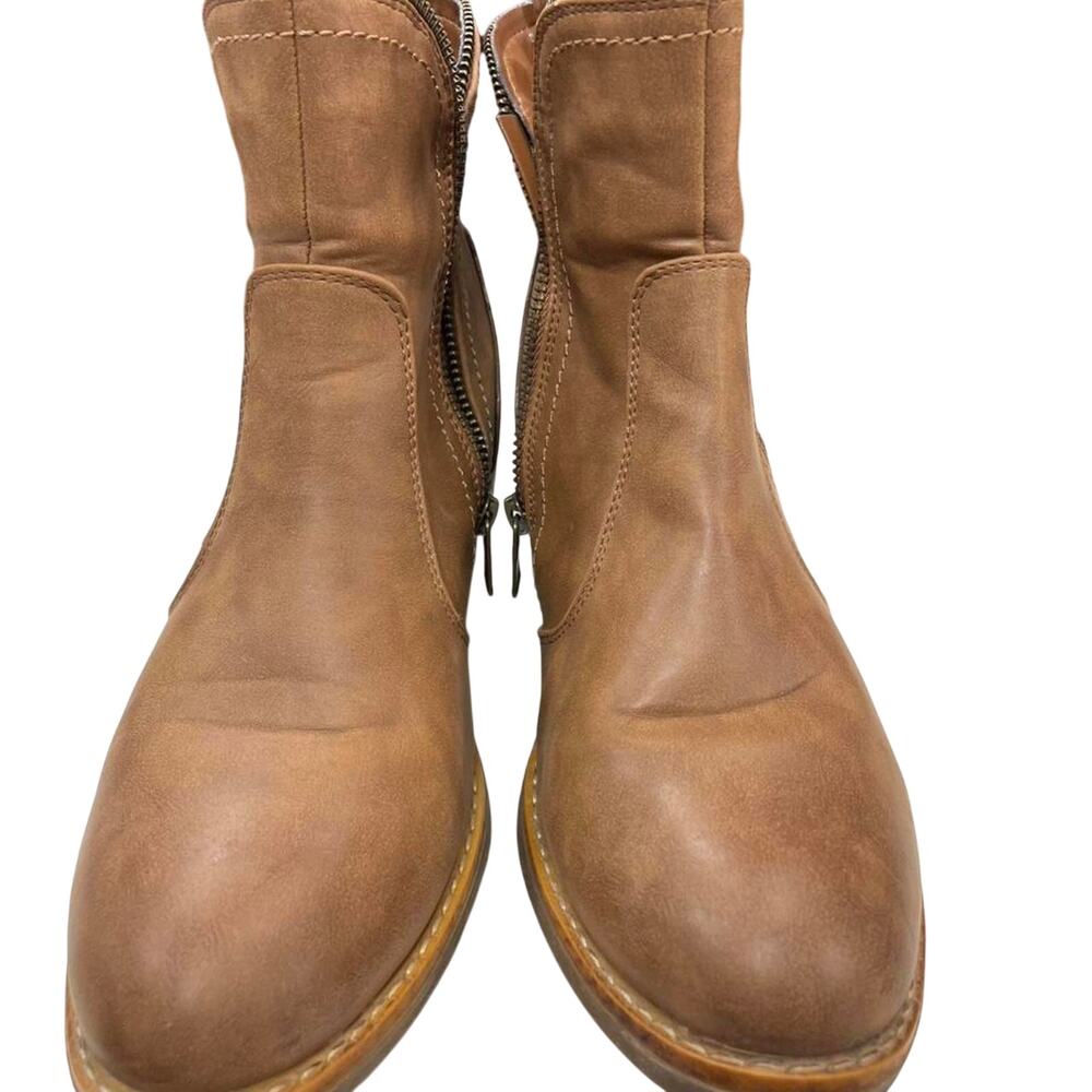 Tan leather ankle boots